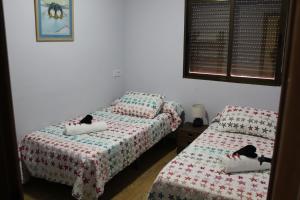 - 2 lits dans une chambre avec 2 chats dans l'établissement Ninfa de la sierra, à Riópar