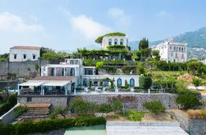 an aerial view of a house on a hill at Villa Amore in Ravello