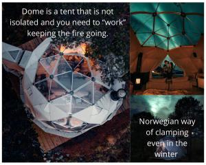 a collage of two pictures of a room with a round table at Norwegian Wild in Vangsvik