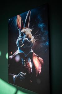 a picture of a rabbit in a suit and tie at BUNNY GLAMP in Korbielów