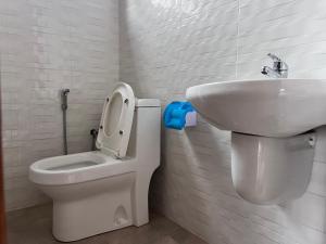 a bathroom with a toilet and a sink at Dodoma Home Apartments in Dodoma