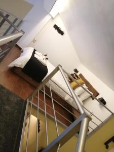 an overhead view of a room with a bunk bed at REST SUITE On The Pedestrian Street in Kalavrita