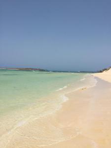 una playa de arena con el océano en el fondo en Happy Place, Boa Vista, Salrei en Sal Rei