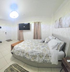 ein Schlafzimmer mit einem Bett und einem TV an der Wand in der Unterkunft Studio furnished in Kissimmee