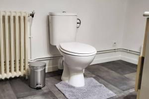 uma casa de banho com um WC branco num quarto em Tulsa Home - Comme à la maison em Saint-Quentin