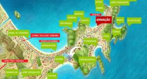 a map of the disney world resort at Casa Praia Marina Búzios in Búzios