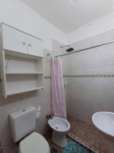 a bathroom with a toilet and a sink at Dpto Lu 2 in Villa Mercedes