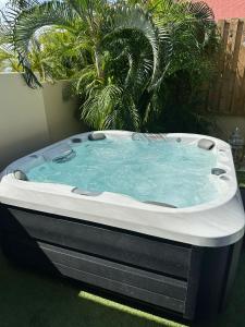 a jacuzzi tub in a yard with plants at Gold Coast Aruba - Aurum Collection in Malmok