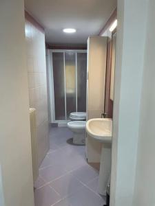 パルマにあるCuore di Parmaのトイレと洗面台付きのバスルーム