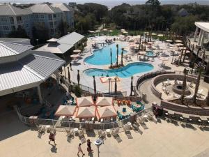 an aerial view of a swimming pool at a resort at Lagoon Villa Condo in Isle of Palms