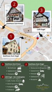 Načrt razporeditve prostorov v nastanitvi RISA Hotel Village - Engel & Kreuz