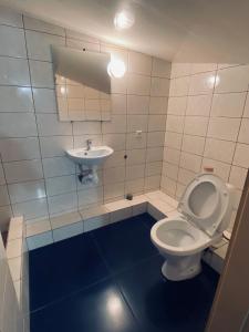 a bathroom with a toilet and a sink at Hostel Serge in Lviv +41 photos