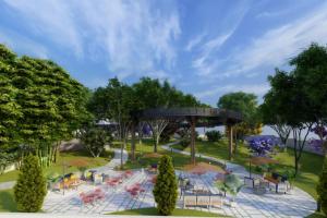 a rendering of a park with a pavilion at Glee Nairobi in Nairobi