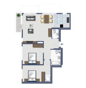 Půdorys ubytování Casa delle Stelle by Zermatt Premium Apartments