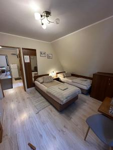 Posteľ alebo postele v izbe v ubytovaní Apartamenty Złota Palma