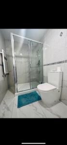 y baño con ducha, aseo y ducha acristalada. en CENTRAL London Luxury APP, en Londres
