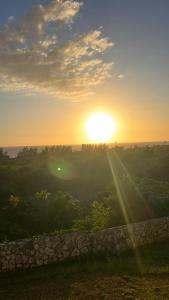 a sunset with the sun rising over a city at Zuri Enterprise in Negril