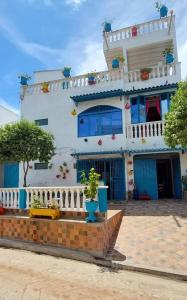 Balkón nebo terasa v ubytování El santorini colombiano cabaña