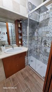 A bathroom at San Ciro's apartment