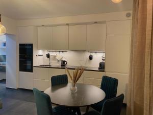 Kuchyň nebo kuchyňský kout v ubytování Apartments Bogic
