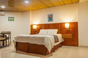 una camera con un grande letto di Hotel Guacamaya a Penonomé