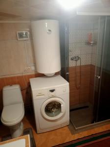 マイコリチンにあるHoliday Home Tihiy Dvorのバスルーム(トイレ、洗濯機付)