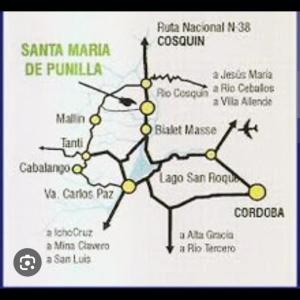 rysunek mapy sidx sidx sidx sidx sidx w obiekcie Relax Serrano w mieście Santa María
