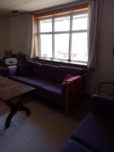 sala de estar con sofá y ventana en Tolne NaturePark 1 tv, en Sindal