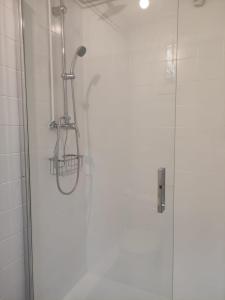 a shower in a bathroom with a glass door at Lagny Cocon Evasion Cosy en ville in Lagny