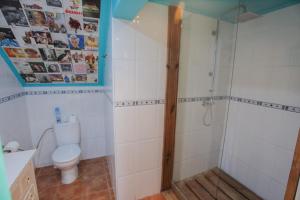 a bathroom with a toilet and a shower at BBTK Bed and Bike in Málaga