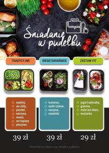 a flyer for a restaurant with different types of food at Apartament Górczyn 18 HGS Home in Gorzów Wielkopolski