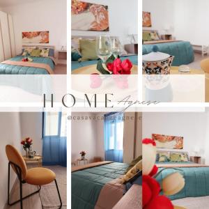 a collage of photos of a hotel room at Casaagnese in Catania