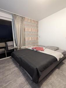 1 dormitorio con 1 cama grande en una habitación en Apartment Kornwestheim en Kornwestheim