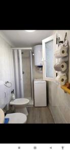 巴里La casetta Diele的浴室里有马桶、洗手池和淋浴。