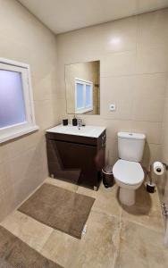 a bathroom with a toilet and a sink at Casa da Abelheira in Ponta Delgada