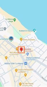 eine Karte des Kotel el el morocco in der Unterkunft Diamant de la marsa plage in La Marsa + 1 Foto