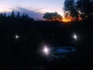 El Mangrullo في فيديراسيون: اطلالة ليلية على حديقة بها مصباحين