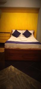 - un lit avec 2 oreillers dans l'établissement Yak City Apartments, à Kandy