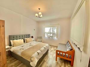 a bedroom with a large bed and a window at Famous Elegant Villa in Antalya