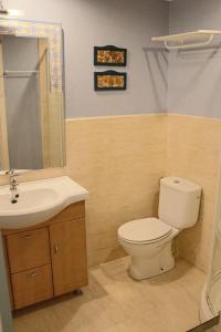 uma casa de banho com um WC e um lavatório em Apartamento Laredo em Laredo