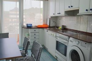 uma cozinha com um lavatório e uma máquina de lavar louça em Apartamento Laredo em Laredo