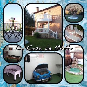 eine Collage mit Bildern eines Hauses und eines Autos in der Unterkunft La Casa de Marta in Chiloeches