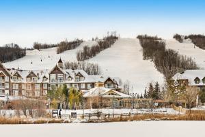 a resort in the snow with a ski slope at Mountainwalk in Blue Mountains