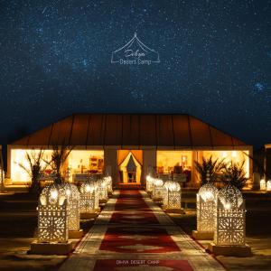 a lit up building with a lot of lights at Dihya desert camp in Merzouga