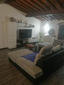 sala de estar con sofá y TV de pantalla plana en Karivi - Poma, en Florencia