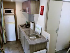 Kuchyňa alebo kuchynka v ubytovaní De Pujol Greenchalets Argeles sur Mer