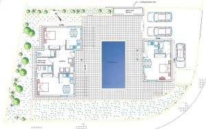 a floor plan of a building with a pool at Villa Christo in Psematismenos