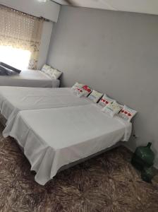 洛馬斯德薩莫拉的住宿－Hostel Dakini Lomas，一间卧室设有两张床和窗户。