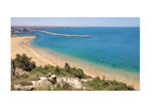 an aerial view of a beach with blue water at Apartment in Safi Fantastic Near the sea, Morocco in Safi