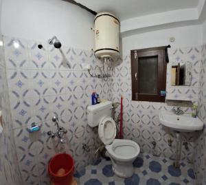 a bathroom with a toilet and a sink at Anand Niketan Homestay Shimla in Shimla